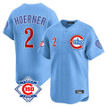 Friene C.Cubs #2 Nico Hoerner Player Light Blue 150th Anniversary Limited Home Stitched Jerseys