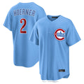 Friene C.Cubs #2 Nico Hoerner Player Light Blue Home Game Stitched Jerseys