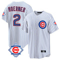 Friene C.Cubs #2 Nico Hoerner Player White 150th Anniversary Home Game Stitched Jerseys