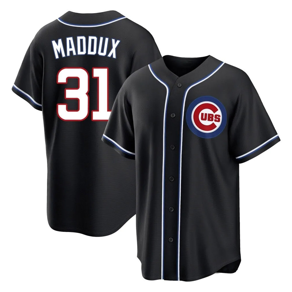 Friene C.Cubs #31 Greg Maddux Player Black Fashion Out Game Stitched Jerseys