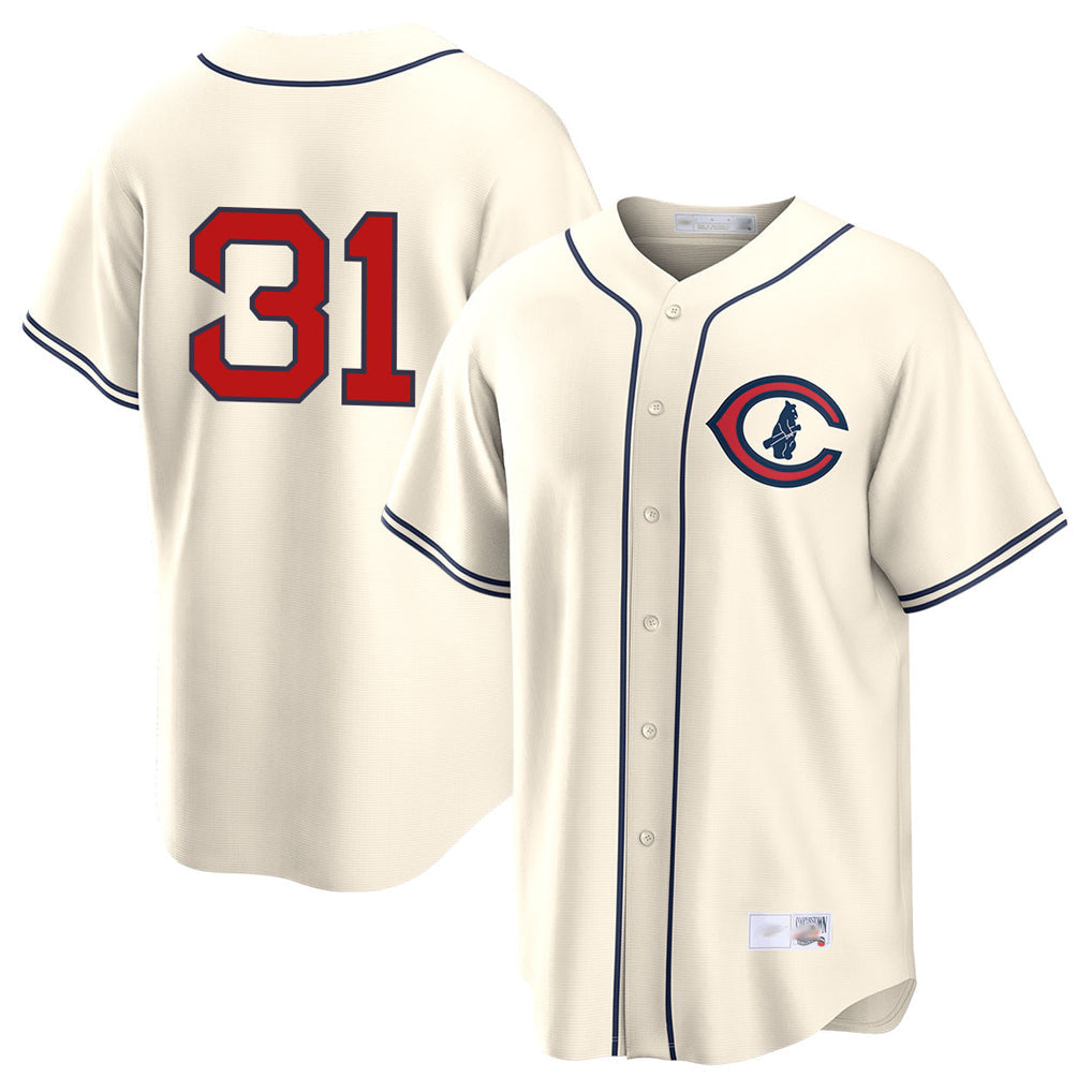 Friene C.Cubs #31 Greg Maddux Player Cream Field of Dreams Home Game Stitched Jerseys