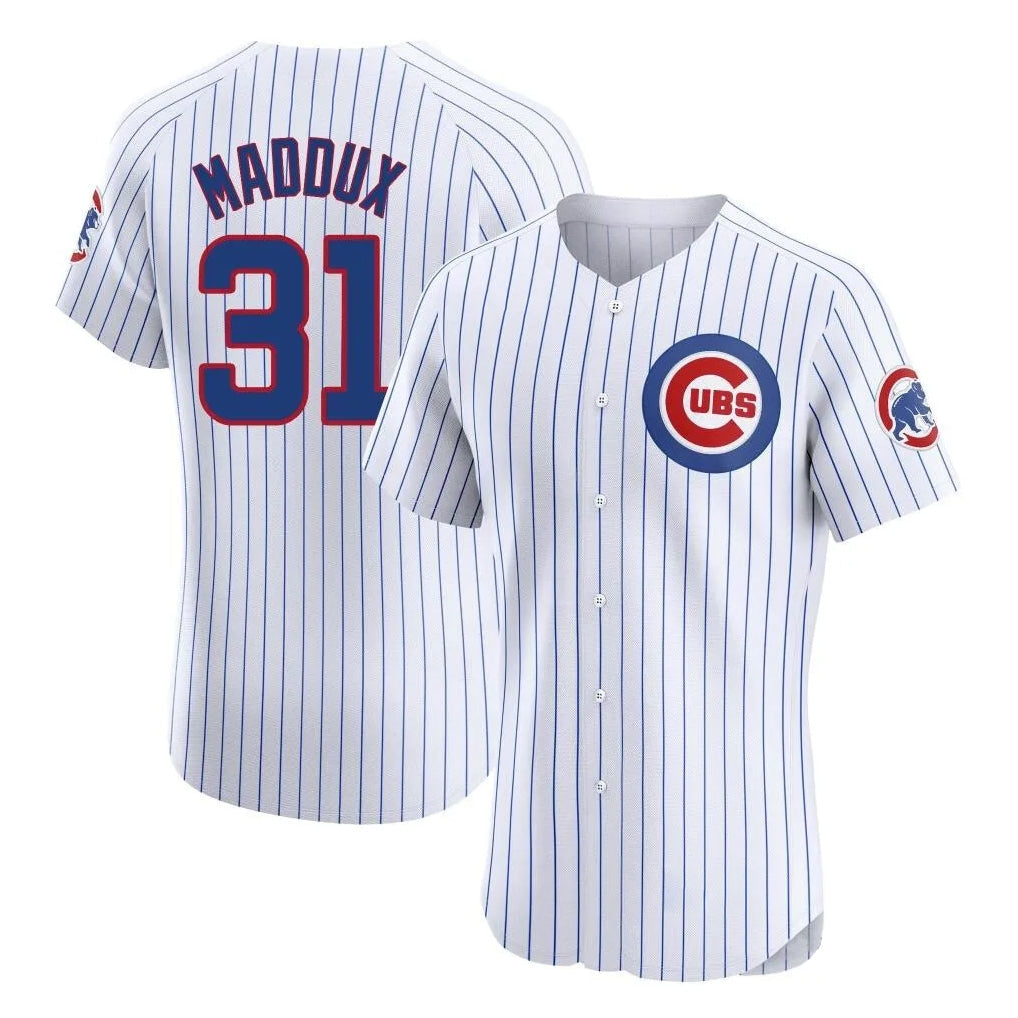 Friene C.Cubs #31 Greg Maddux Player White Limited Elite Home Game Stitched Jerseys