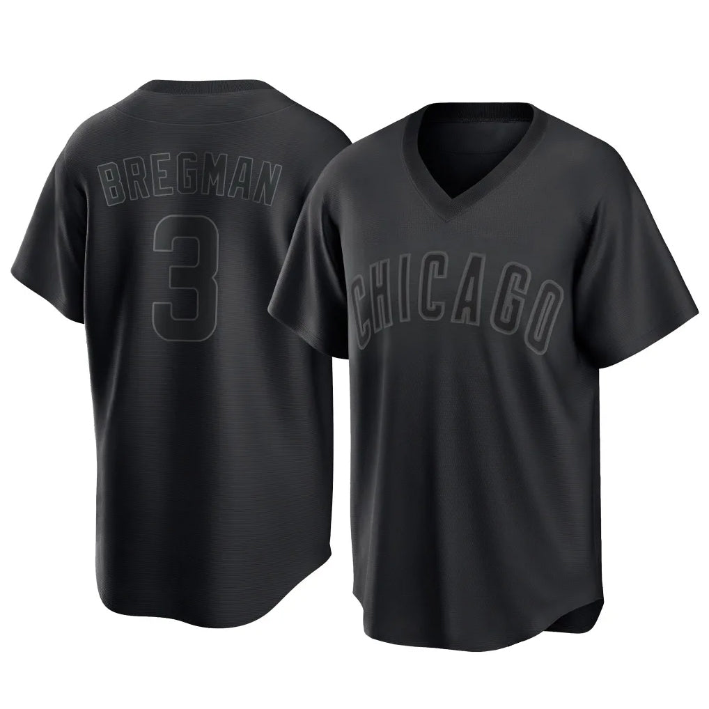 Friene C.Cubs #3 Alex Bregman Player Black T-shirt Home Game Stitched Jerseys