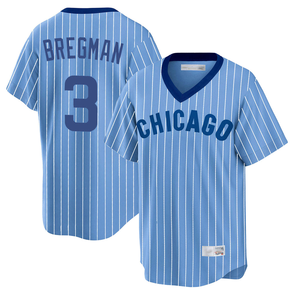 Friene C.Cubs #3 Alex Bregman Player Blue T-shirt Cooperstown Collection Limited Stitched Jerseys