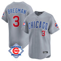 Friene C.Cubs #3 Alex Bregman Player Gray Road 150th Anniversary Limited Home Stitched Jerseys