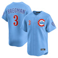 Friene C.Cubs #3 Alex Bregman Player Light Blue Limited Home Stitched Jerseys