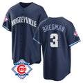 Friene C.Cubs #3 Alex Bregman Player Navy 150th Anniversary City Connect Home Game Stitched Jerseys