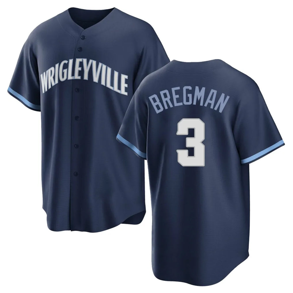 Friene C.Cubs #3 Alex Bregman Player Navy City Connect Home Game Stitched Jerseys