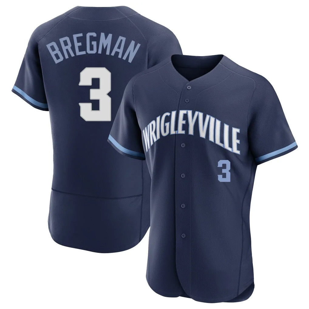 Friene C.Cubs #3 Alex Bregman Player Navy City Connect Limited Elite Home Stitched Jerseys