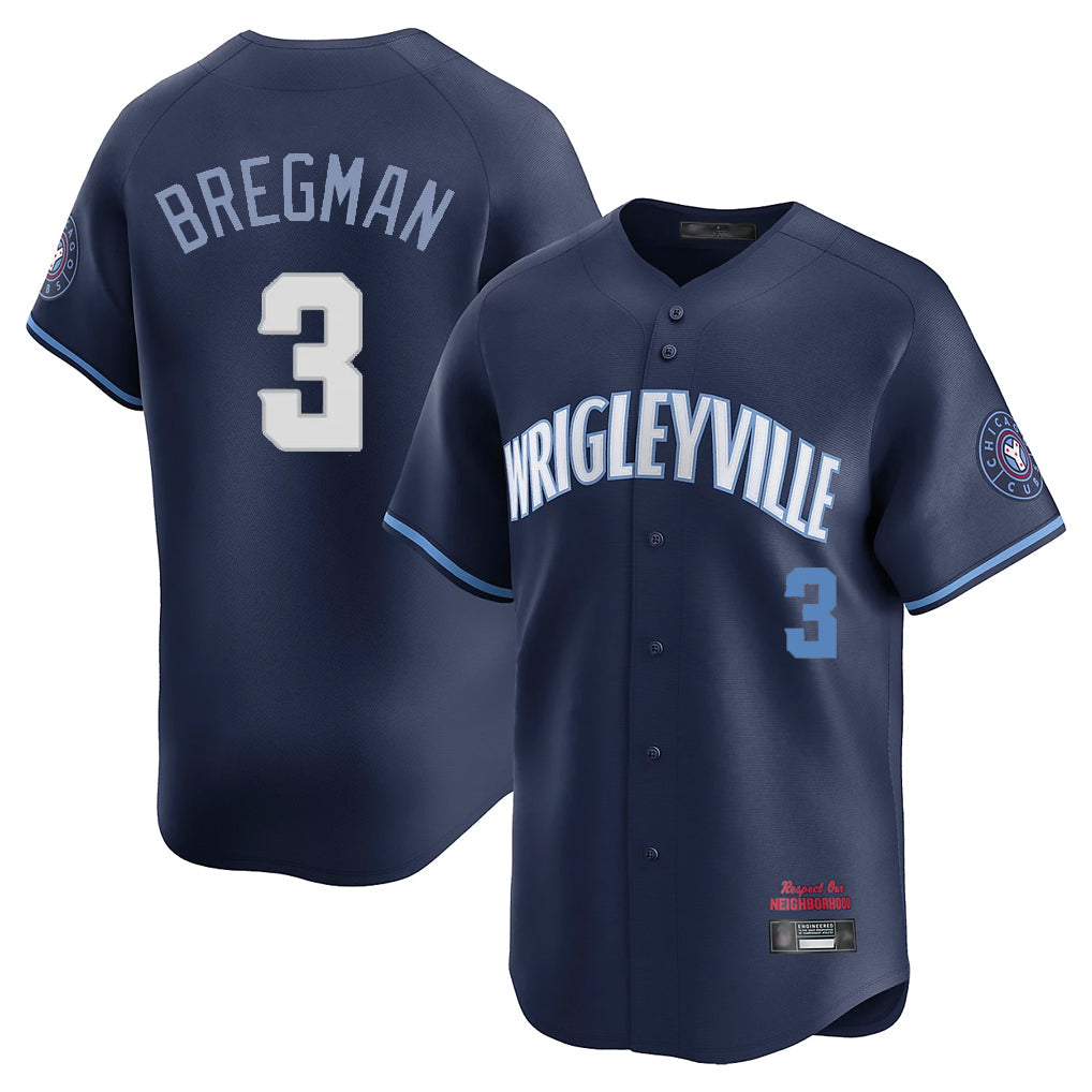 Friene C.Cubs #3 Alex Bregman Player Navy City Connect Limited Home Stitched Jerseys