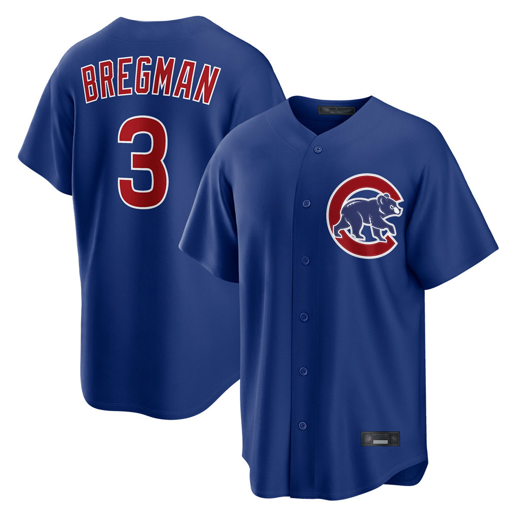 Friene C.Cubs #3 Alex Bregman Player Royal Home Game Stitched Jerseys