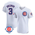 Friene C.Cubs #3 Alex Bregman Player White 150th Anniversary Limited Elite Home Game Stitched Jerseys