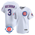 Friene C.Cubs #3 Alex Bregman Player White 150th Anniversary Limited Home Game Stitched Jerseys