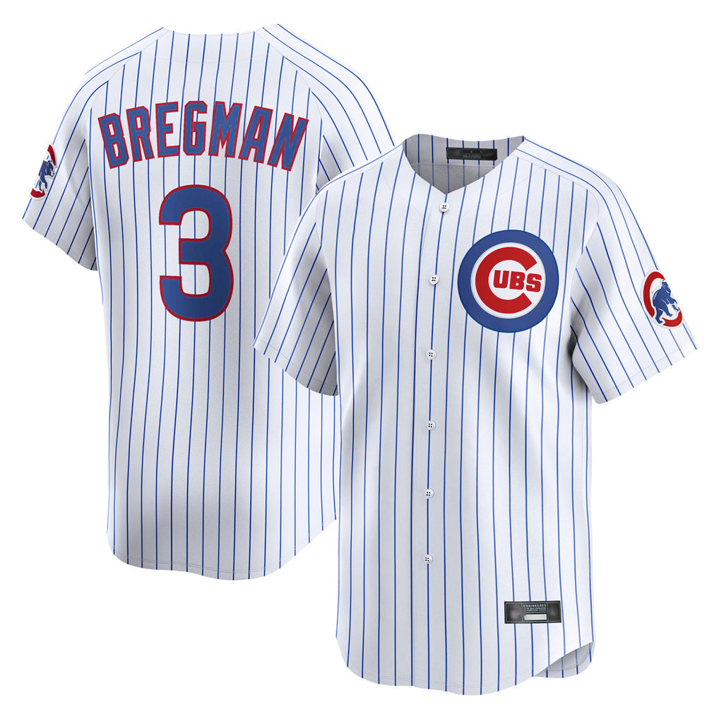Friene C.Cubs #3 Alex Bregman Player White Limited Home Game Stitched Jerseys