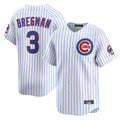 Friene C.Cubs #3 Alex Bregman Player White Limited Home Game Stitched Jerseys