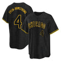 Friene C.Cubs #4 Pete Crow-Armstrong Player Black Snake Skin City Game Stitched Jerseys