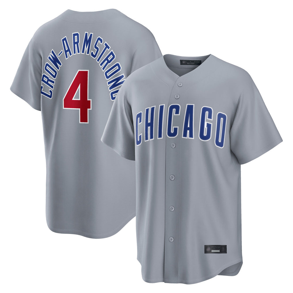 Friene C.Cubs #4 Pete Crow-Armstrong Player Gray Home Game Stitched Jerseys