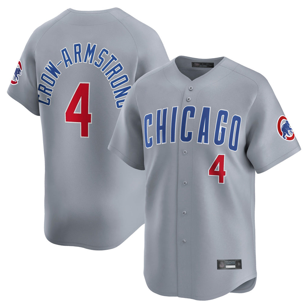 Friene C.Cubs #4 Pete Crow-Armstrong Player Gray Road Limited Home Stitched Jerseys