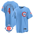 Friene C.Cubs #4 Pete Crow-Armstrong Player Light Blue 150th Anniversary Home Game Stitched Jerseys
