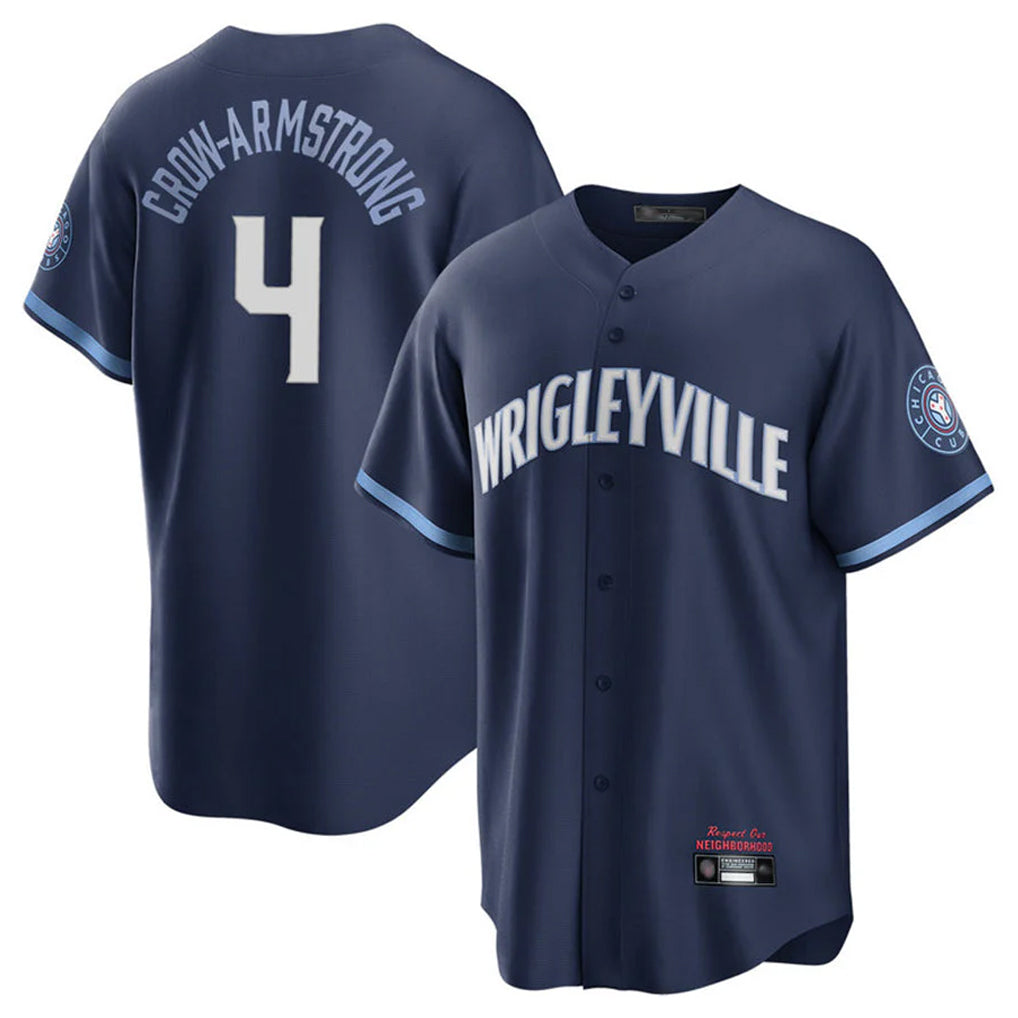 Friene C.Cubs #4 Pete Crow-Armstrong Player Navy City Connect Home Game Stitched Jerseys