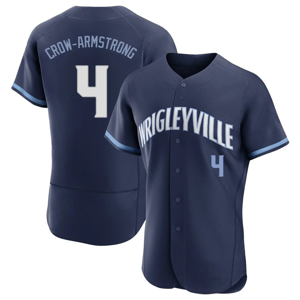 Friene C.Cubs #4 Pete Crow-Armstrong Player Navy City Connect Limited Elite Home Stitched Jerseys