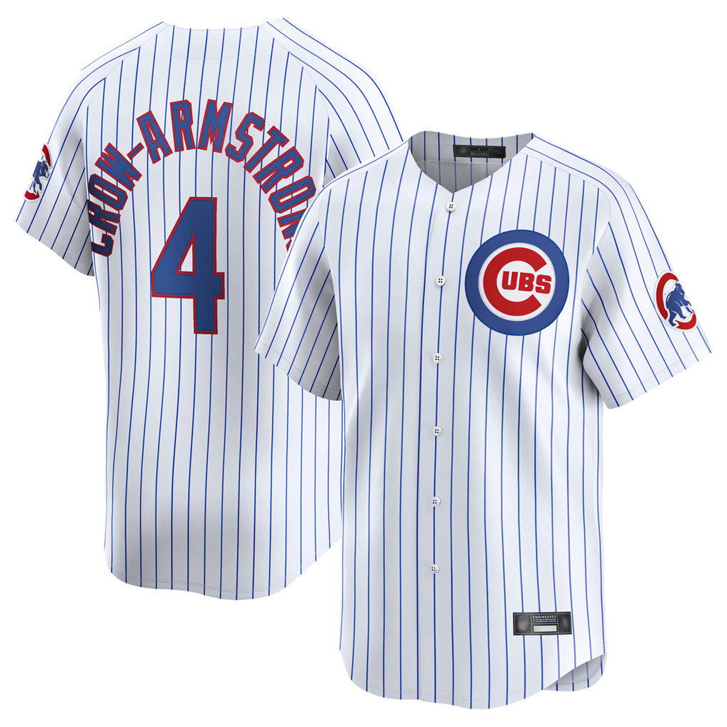 Friene C.Cubs #4 Pete Crow-Armstrong Player White Limited Home Game Stitched Jerseys