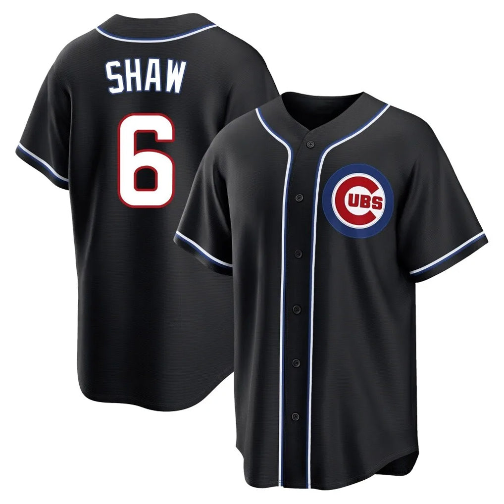 Friene C.Cubs #6 Matt Shaw Player Black Fashion Out Game Stitched Jerseys
