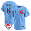 Friene C.Cubs #6 Matt Shaw Player Light Blue 150th Anniversary Limited Home Stitched Jerseys