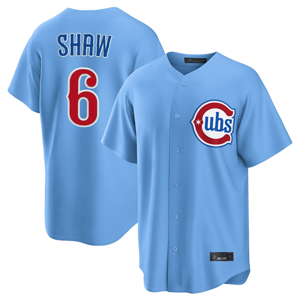 Friene C.Cubs #6 Matt Shaw Player Light Blue Home Game Stitched Jerseys