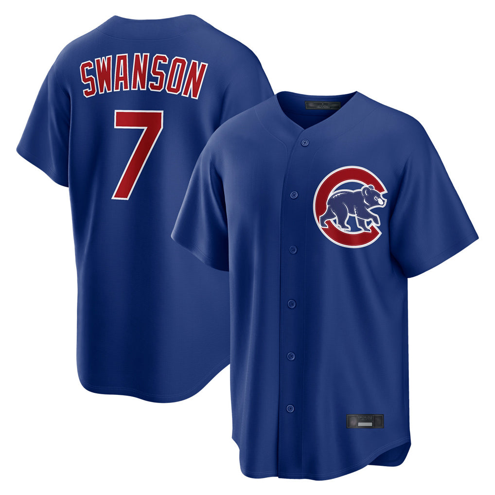 Friene C.Cubs #7 Dansby Swanson Player Royal Home Game Stitched Jerseys