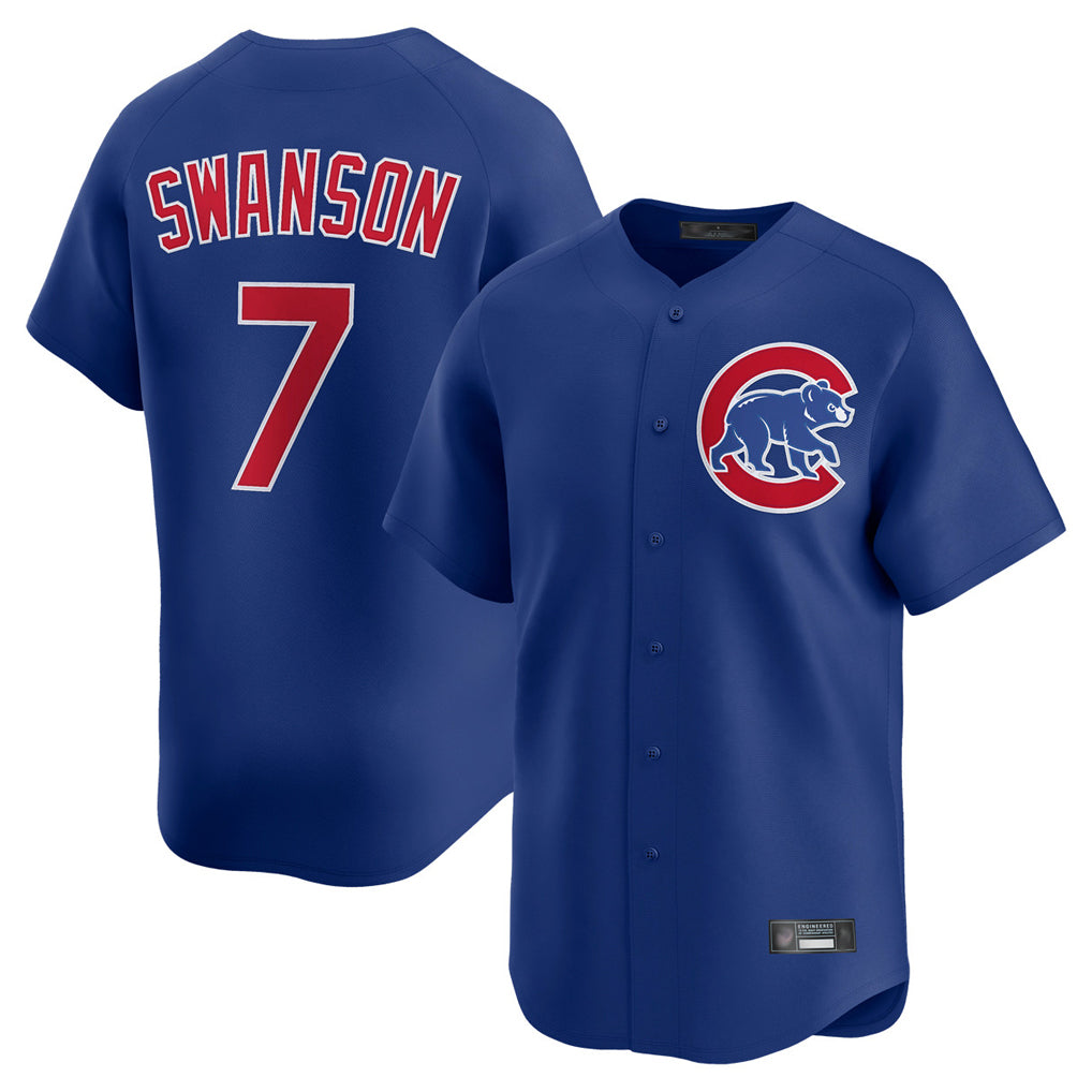 Friene C.Cubs #7 Dansby Swanson Player Royal Limited Home Stitched Jerseys