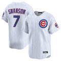 Friene C.Cubs #7 Dansby Swanson Player White Limited Home Game Stitched Jerseys