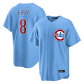 Friene C.Cubs #8 Ian Happ Player Light Blue Home Game Stitched Jerseys