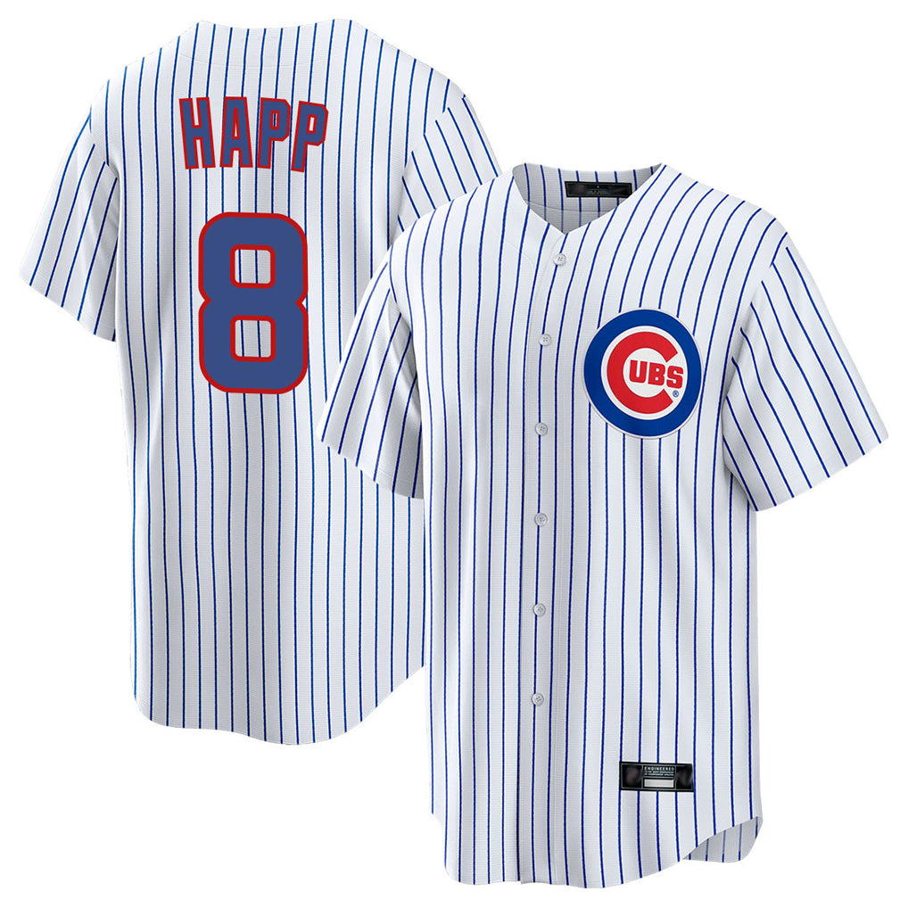Friene C.Cubs #8 Ian Happ Player White Game Home Stitched Jerseys