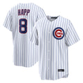 Friene C.Cubs #8 Ian Happ Player White Limited Home Game Stitched Jerseys