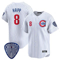 Friene C.Cubs #8 Ian Happ Player White Pinstripe Vapor Premier Limited Home Stitched Jerseys