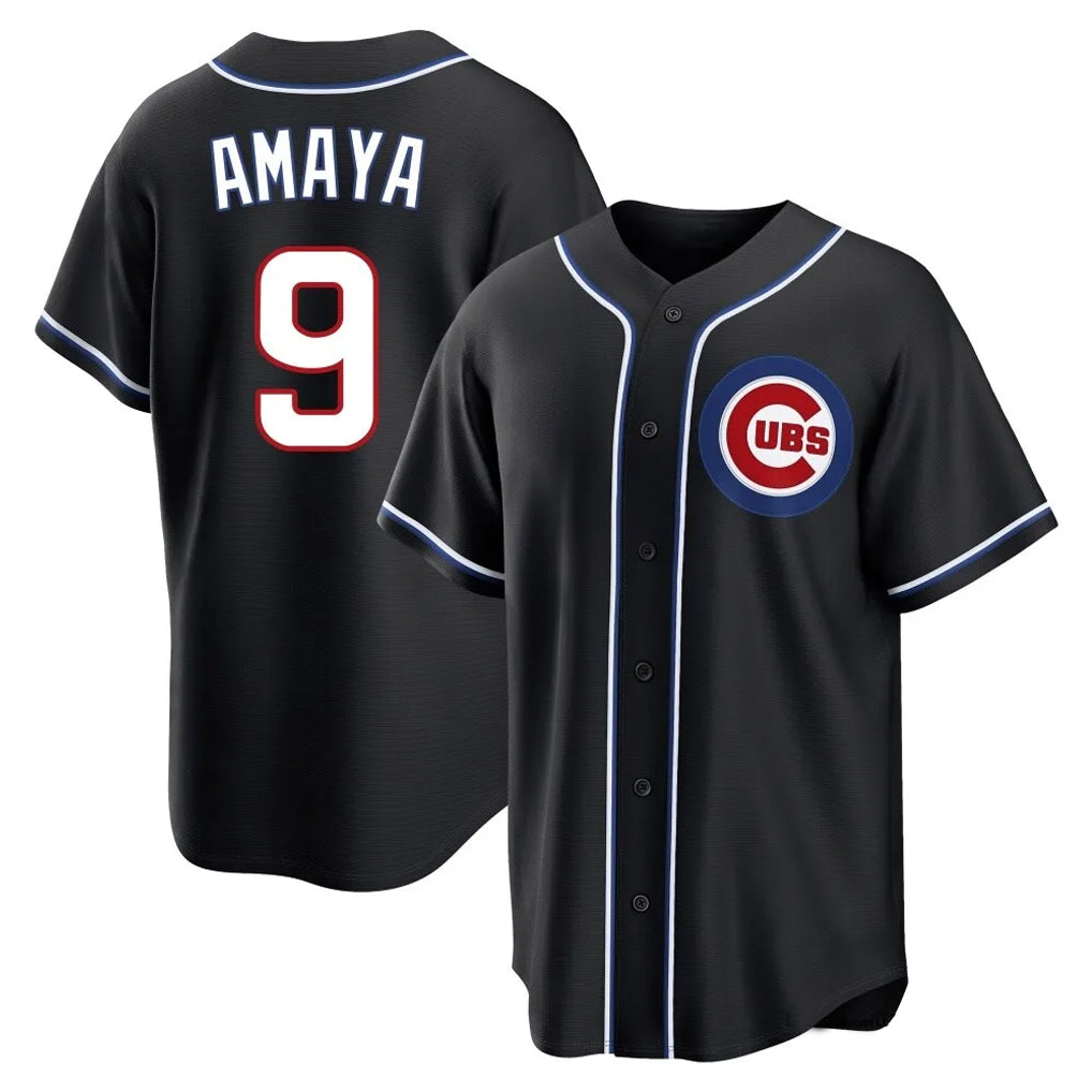 Friene C.Cubs #9 Miguel Amaya Player Black Fashion Out Game Stitched Jerseys