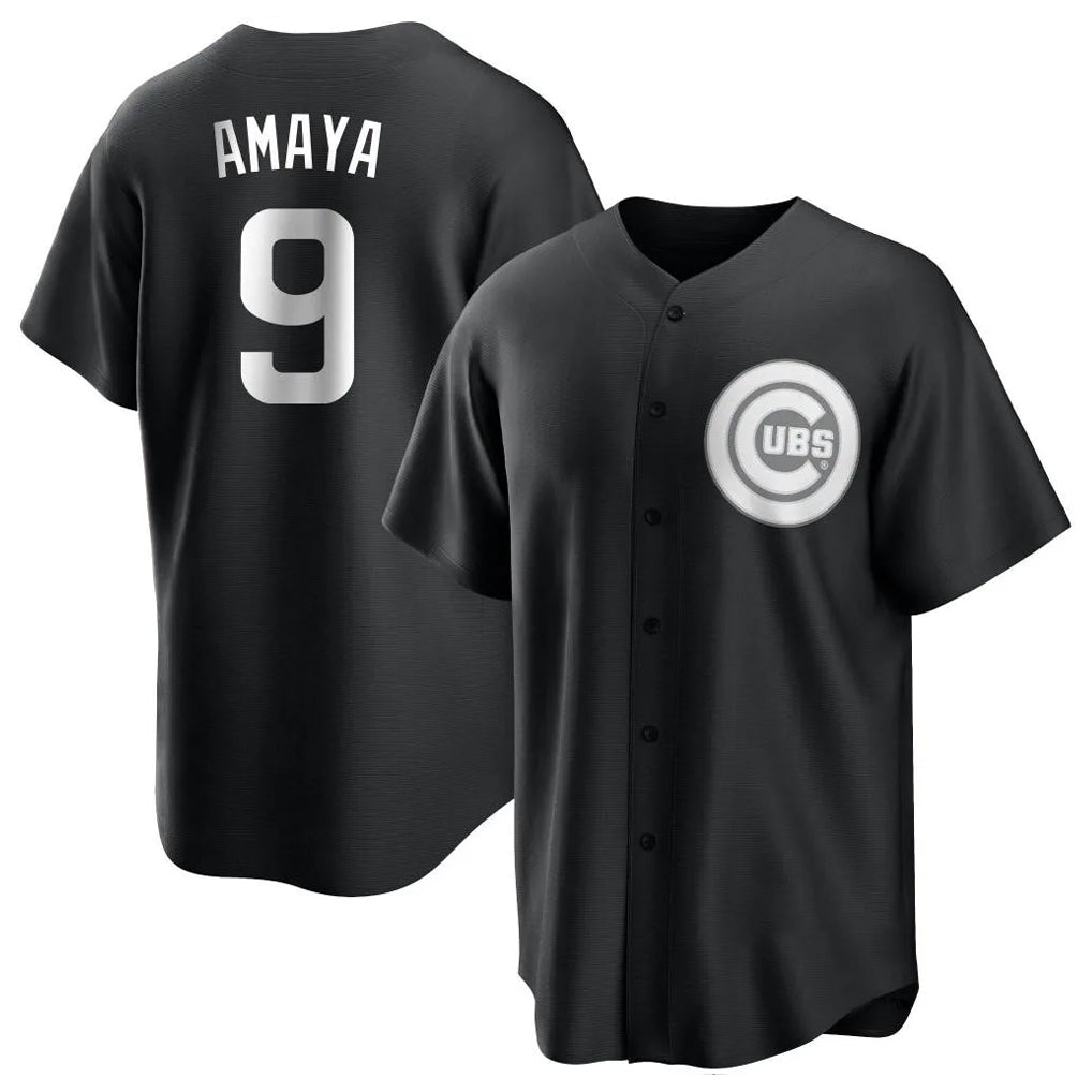 Friene C.Cubs #9 Miguel Amaya Player Black Game Stitched Jerseys