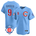Friene C.Cubs #9 Miguel Amaya Player Light Blue 150th Anniversary Limited Home Stitched Jerseys