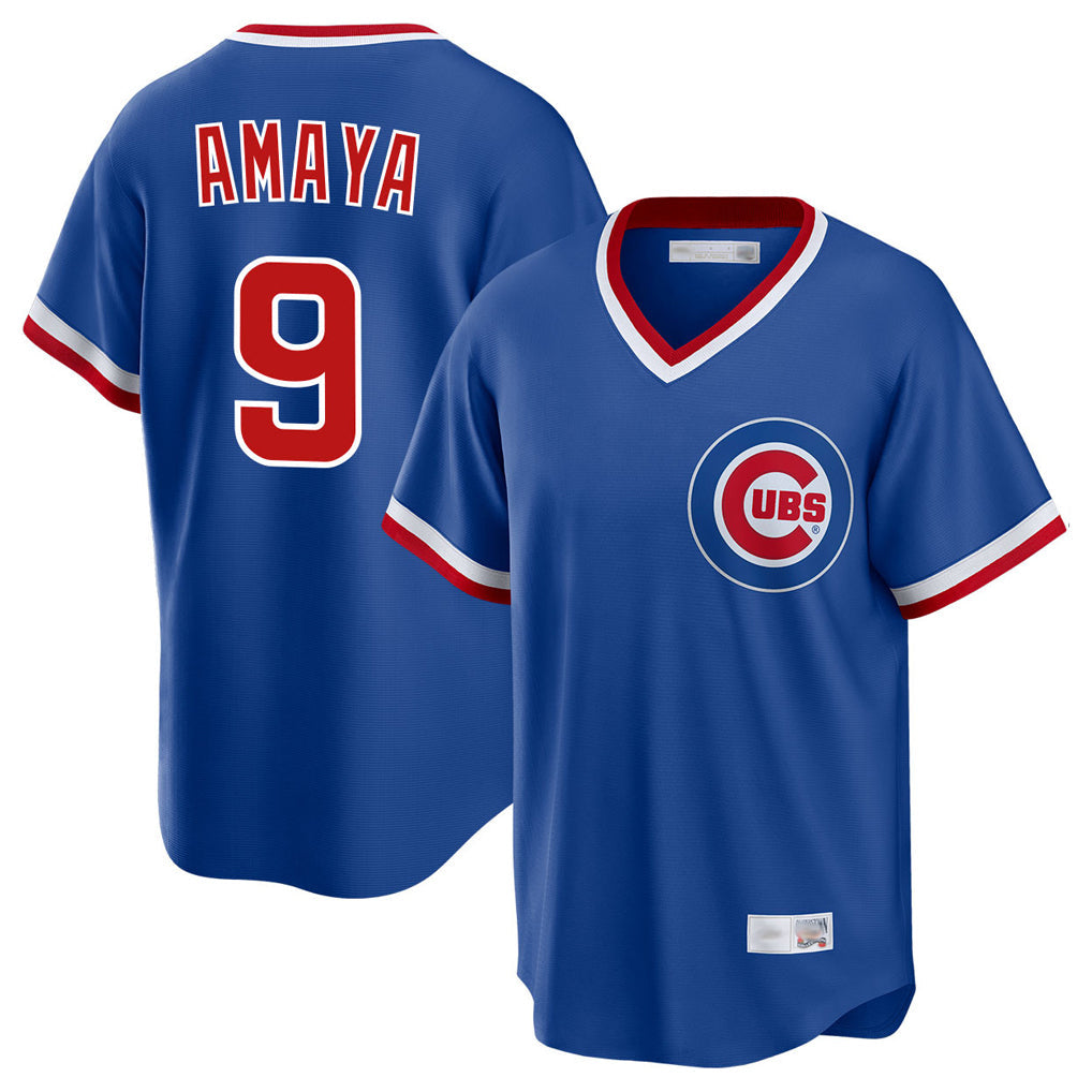 Friene C.Cubs #9 Miguel Amaya Player Royal T-shirt Cooperstown Collection Limited Stitched Jerseys