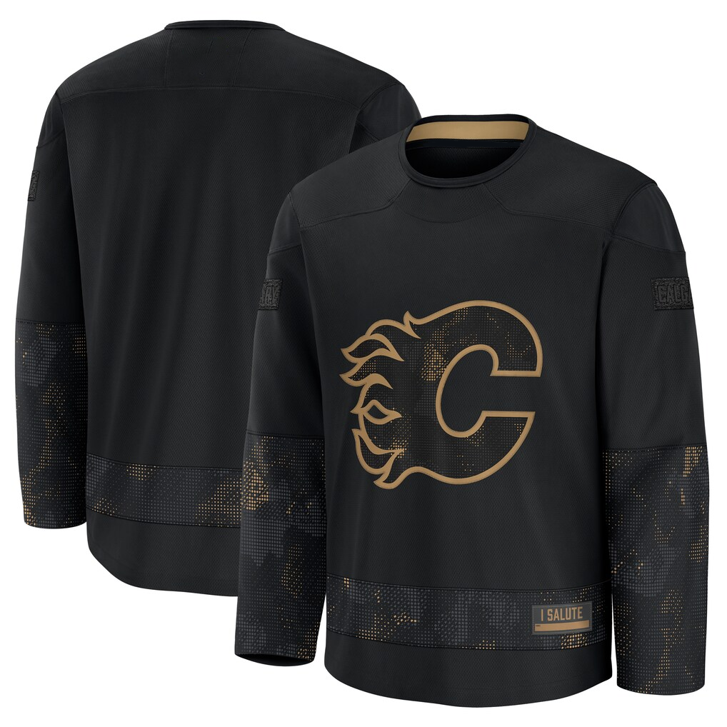 Friene C.Flames Black 2024 Military Appreciation Practice Jerseys
