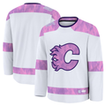 Friene C.Flames White 2024 Hockey Fights Cancer Practice Jerseys
