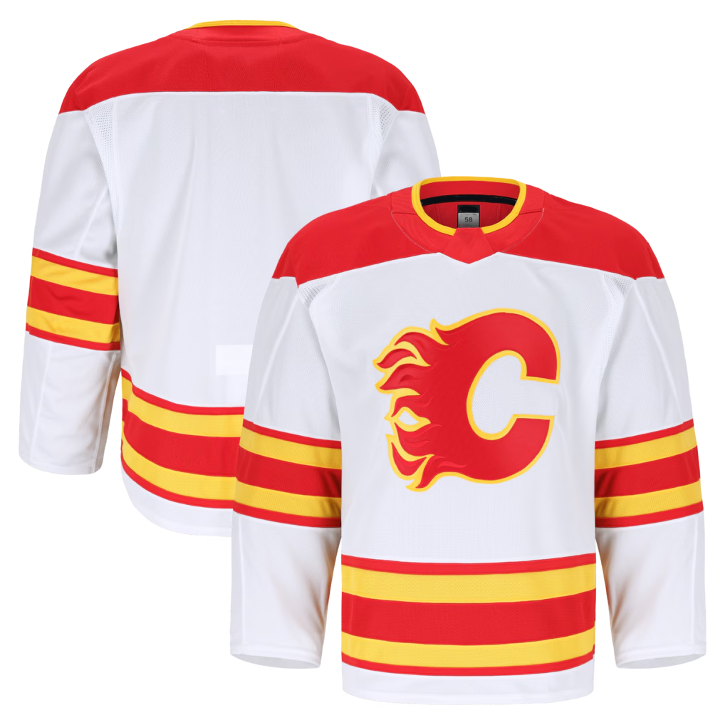 Friene C.Flames White Away Authentic Pro Jerseys
