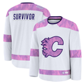 Friene C.Flames White Hockey Fights Cancer Survivor Practice Jerseys