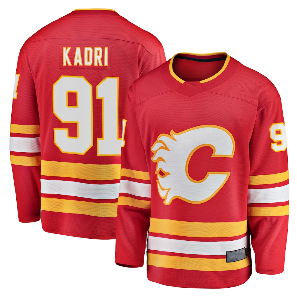 Friene C.Flames #91 Nazem Kadri Red Home Breakaway Player Jerseys