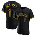 Friene C.Guardians #11 Jose Ramirez Player Black Snake Skin City Limited Elite Home Stitched Jerseys
