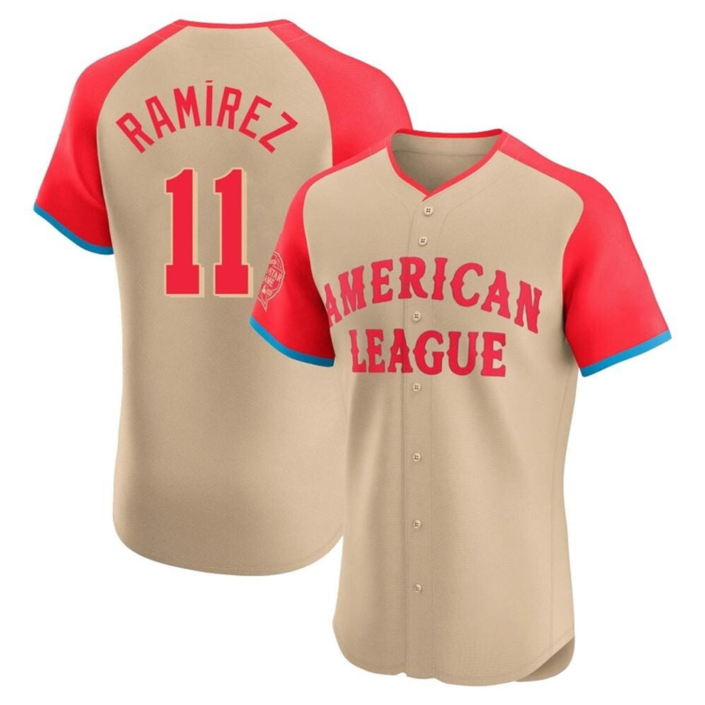 Friene C.Guardians #11 Jose Ramirez Player Cream American League All-Star Limited Elite Home Stitched Jerseys