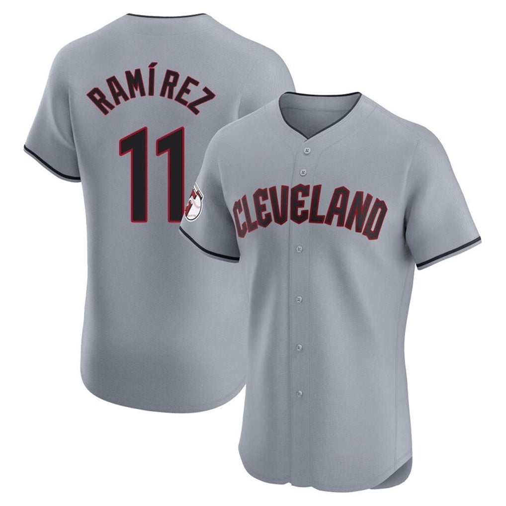 Friene C.Guardians #11 Jose Ramirez Player Gray Road Limited Elite Home Stitched Jerseys