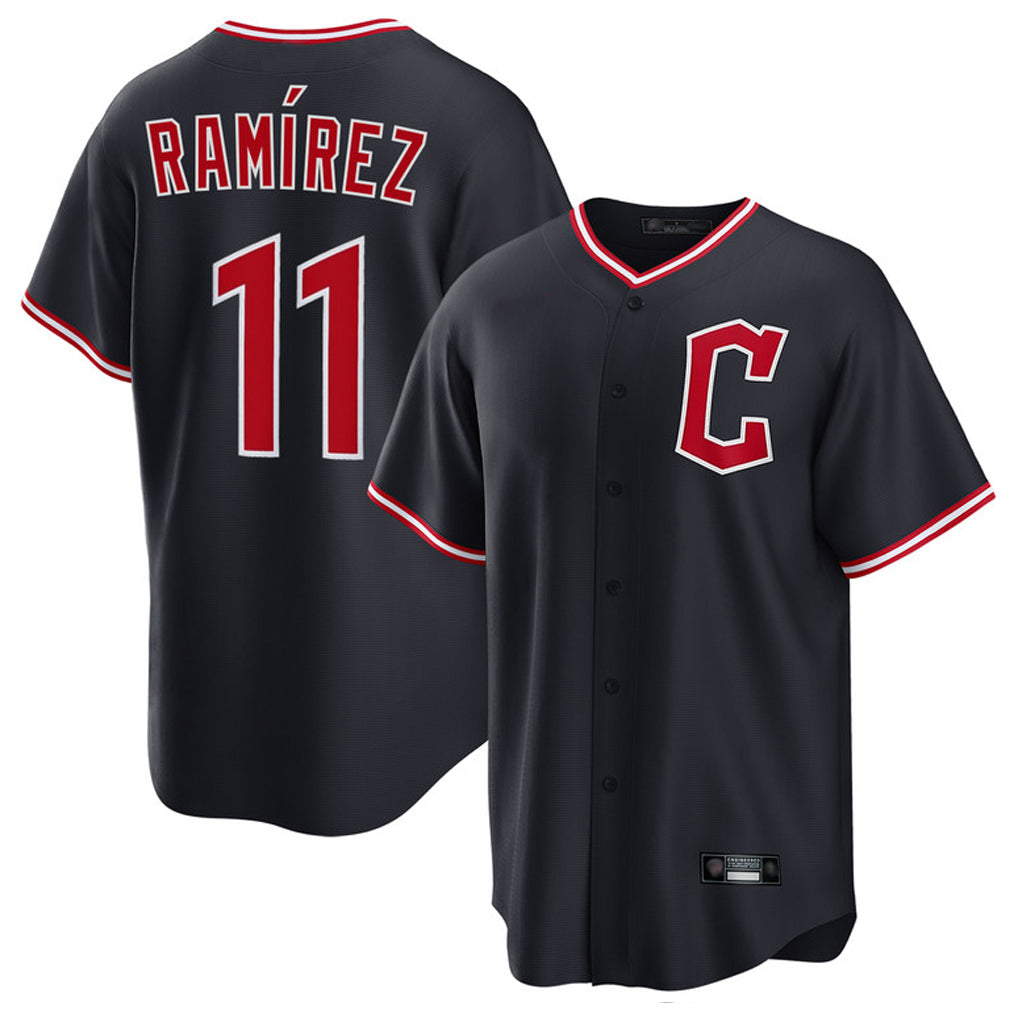 Friene C.Guardians #11 Jose Ramirez Player Navy Home Game Stitched Jerseys
