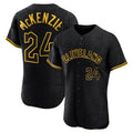 Friene C.Guardians #24 Triston McKenzie Player Black Snake Skin City Limited Elite Home Stitched Jerseys